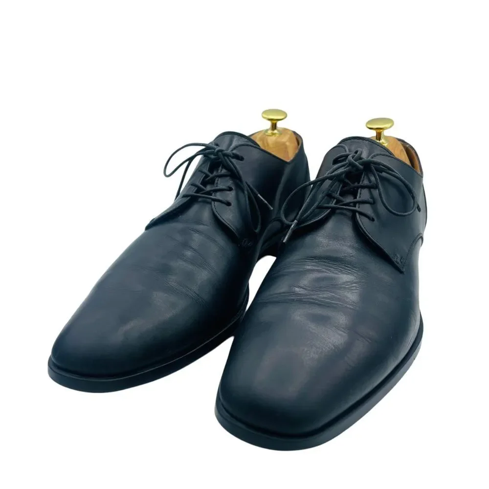 HUGO BOSS Men's Black Leather Lace Up Oxford Dress Shoes US 8